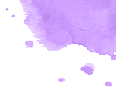 A light purple watercolor paint splash with some drips.