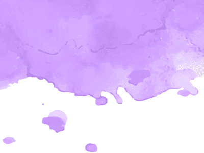 A splash of light purple watercolor paint on a white background.