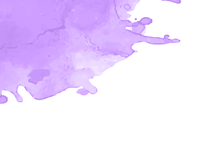 A purple watercolor splash on a white background.